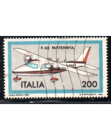 Itália 1981 Avião P.68 Partenavia 36.865 Carimbado 