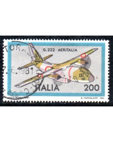Itália 1981 Avião G.222 Aeritália 36.866 Carimbado