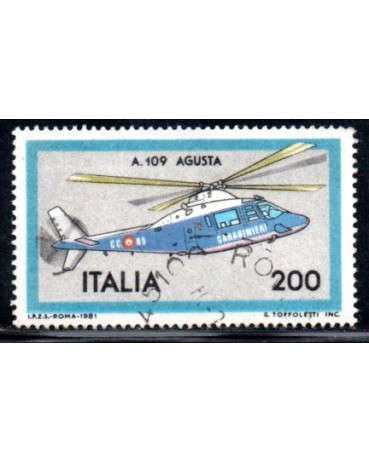 Itália 1981 Avião A.109 Agusta 36.867 Carimbado