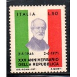 Itália 1971 XXV Aniversário da República 36.886 Mint