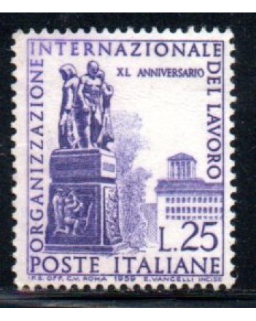 Itália 1959 Organização Internacional do Trabalho 36.891 Mint sem goma