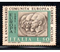 Itália 1971 20 Anos da Comunidade Europea Carbone Acciaio 36.942 Novo