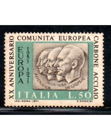 Itália 1971 20 Anos da Comunidade Europea Carbone Acciaio 36.942 Novo