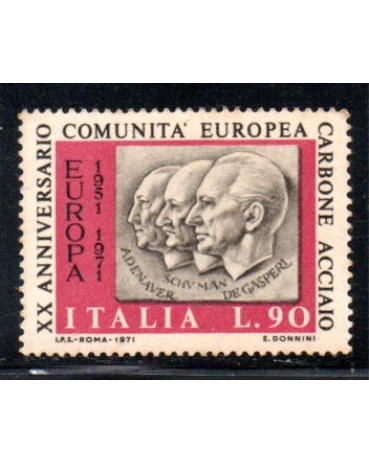 Itália 1971 20 Anos da Comunidade Europea Carbone Acciaio 36.943 Novo