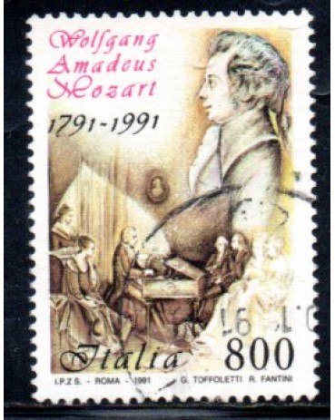 Itália 1991 Wolfgang Amadeus Mozart 36.995 Carimbado