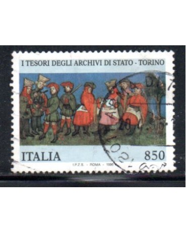 Itália 1996 I Tesori Degli  Archividi Stato - Torino 36.997 Carimbado