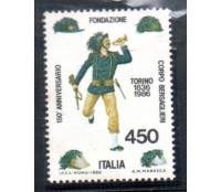 Itália 1986 150 Anos da Fundação do Corpo Bersalieri - Torino 37.010 Mint