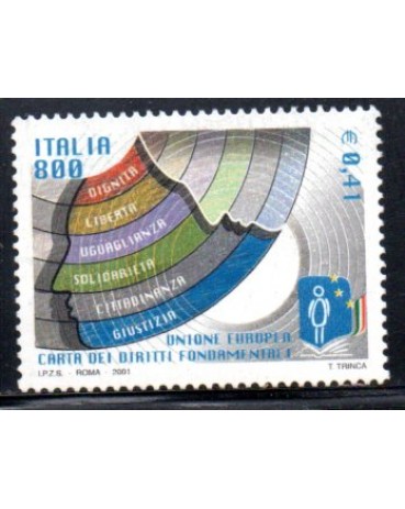 Itália 2001 União Europeia da Carta de Direitos Fundamentais 37.013, 041 euros Novo