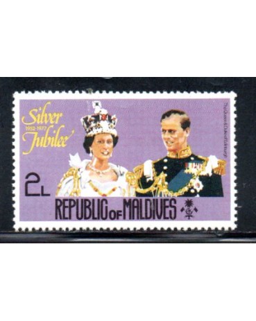 Família Real República das Maldivas 1977 Jubileu de Prata 37.029 Mint