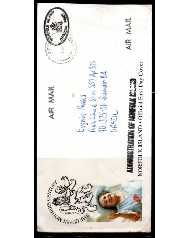 Norfolk Island Envelope FDC Rainha Elisabeth 37.047 Tem algumas manchas
