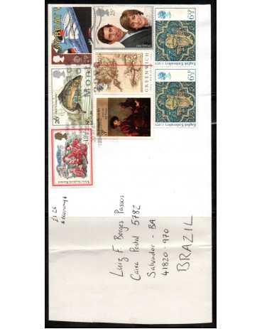 Inglaterra Envelope Principe Charles e Princesa Diana 37.048 Dobra na Esquerda