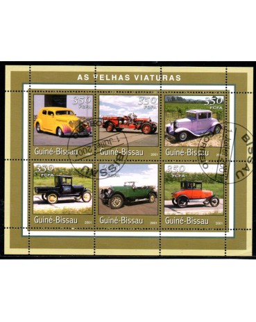 Automóveis Antigos Guiné Bissau 2001 Bloco 37.050 Carimbado Sem Uso