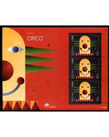 Circo Europa 2002 Portugal Bloco "Açores"  Temas : Circo e Europa 37.054 Mint