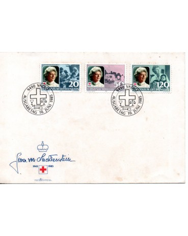 Liechtenstein 1985  Envelope Cruz Vermelha 37.055 Pequenas Manchas