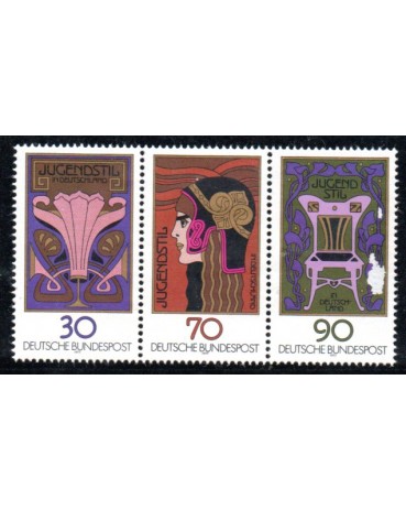 Alemanha Bundespost 1977 - 37.080 3 selos novo destacados do bloco