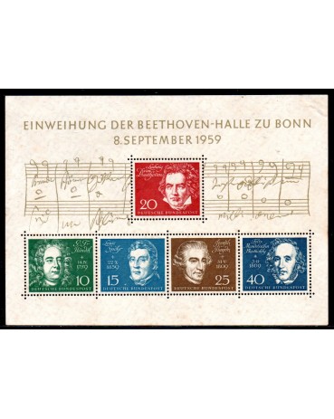 Alemanha Bundespost 1959 Compositores 37.083 Novo