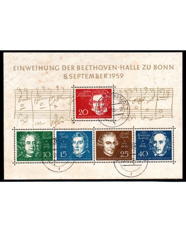 Alemanha Bundespost 1959 Compositores 37.084 Carimbado