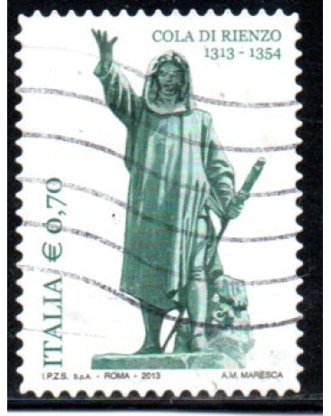 Itália 2013 Cola di Rienzo 37.095 Carimbado, 0,70 euros