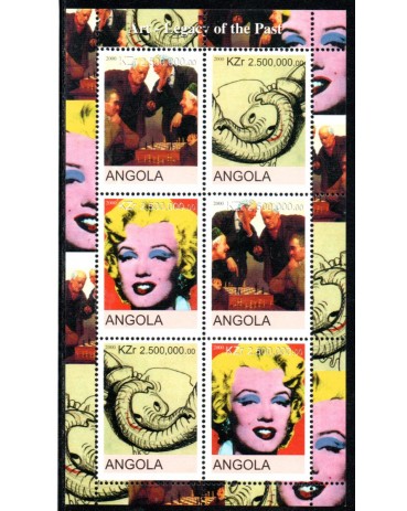 Personalidades Marylim Morroe Angola 2000 Bloco Marilyn Monroe 37.099 Mint