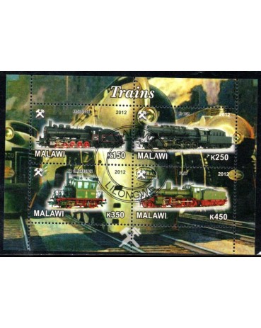 Locomotivas Malawi 2012 Trens 37.114 Carimbado sem uso