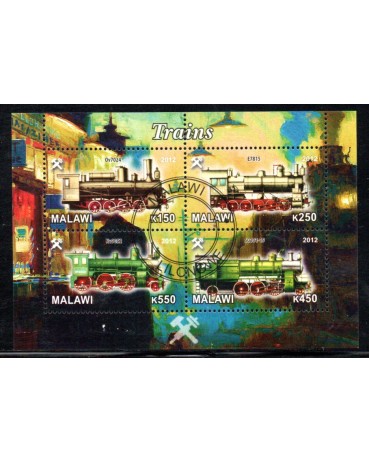 Locomotivas Malawi 2012 Trens 37.115 Carimbado sem uso