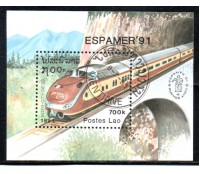 Locomotivas Laos 1991 - 37.140 Carimbo CTO