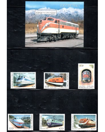 Locomotivas República do Congo 1999 - 37.144 Mint
