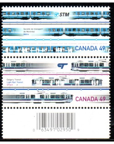 Locomotivas Canadá Série 3 selos 2004 Mint 37.202