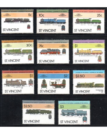 Locomotivas São Vicente 1985 Conjunto com 11 selos -  Mint 37.225