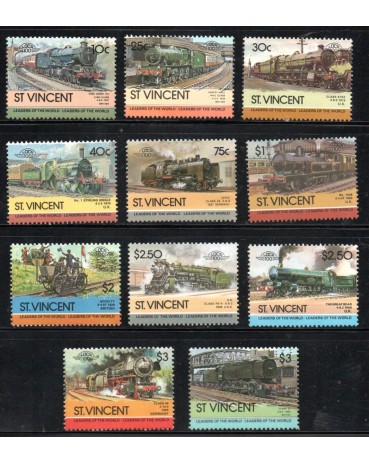 Locomotivas São Vicente 1985 Conjunto com 11 selos -  Mint 37.227