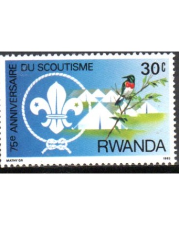 Escotismo Ruanda 1983 75º Aniversário do Escotismo 30c - 37.243 Mint