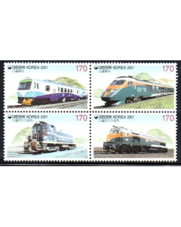 Locomotivas Coreia do Sul 2001 Mint 37.284