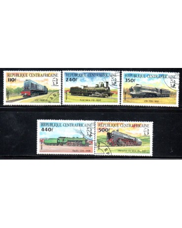 Locomotivas República Centroafricana Carimbo CTO 37.311