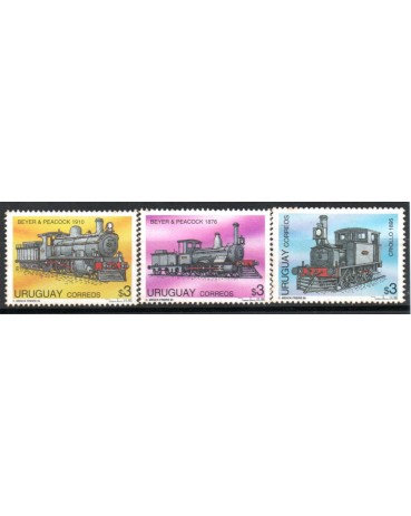 Locomotivas Uruguai 1995 Novos com Goma  37.722