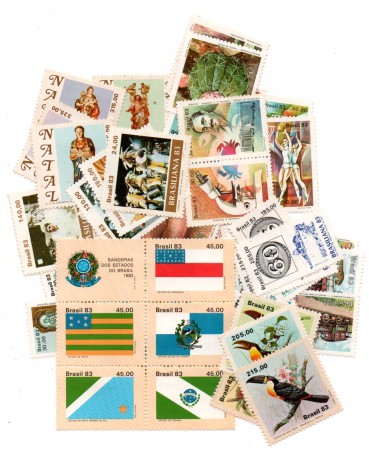 1983 54 Selos Comemorativos Mint 37.736 SOMENTE SELOS