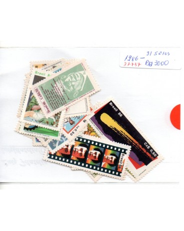 1986 - 31 Selos  Ano Completo Comemorativos - Mint 37.737 SOMENTE SELOS