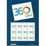 Selo Institucional SI-0002 Folha com 12 selos, 360 anos dos Correios 37.741
