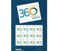 Selo Institucional SI-0002 Folha com 12 selos, 360 anos dos Correios 37.741