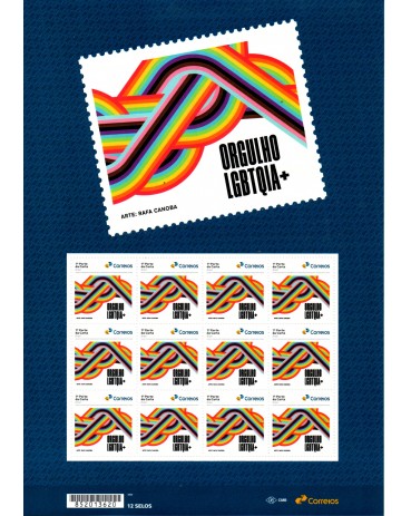 Selo Institucional SI-0007 Folha com 12 selos LGBTQIA+ 37.744