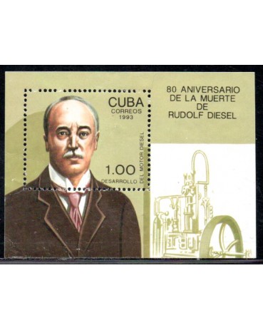 Cuba Bloco1993 Novo, 80 Anos da Morte de Rudolf Diesel 37.774