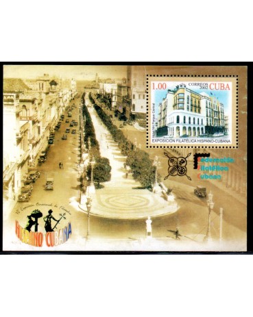 Cuba 2002 Bloco Exposição Filatélica Hispano-Cubana 37.779 Usado