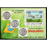 Cuba Brasiliana 83 Bloco 37.781 Novo com marcas escuras no verso