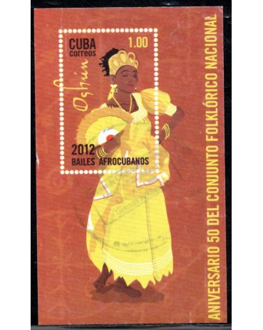 Cuba 2012 Bloco Aniversário do Conjunto Folclore Nacional 37.783 Carimbado