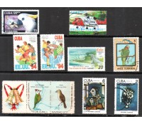 Cuba Lote com 10 selos variados, caimbados, novos e mint 37.795