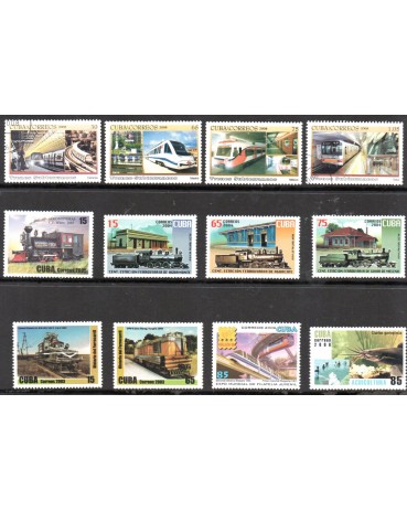 Locomotivas Cuba 11 selos mint e 01 carimbado 37.796