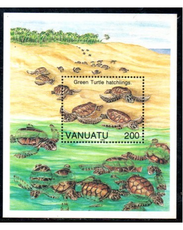 Vanuatú Tartarugas 1992 Bloco 37.823 Mint