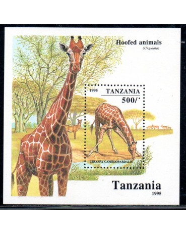 Girafas Tanzãnia 1995  Bloco Mint 37.837