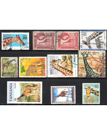 Girafas Lote com 11 selos novos,carimnbado e mint 37.841