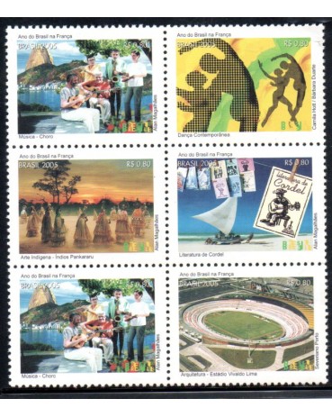 C2613/18 Setilha Ano do Brasil na França 37.852 mint - tem um selo repetido 