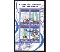 Faróis de Ruanda  2010 Carimbo CTO 37.859